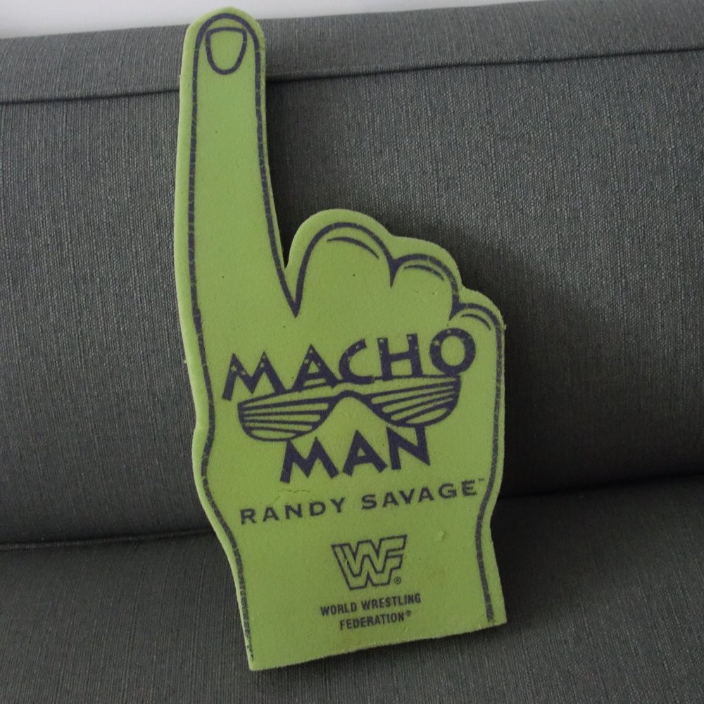 Vintage Macho Man Randy Savage Ooooh Yeah Made in the USA WWF Foam Finger